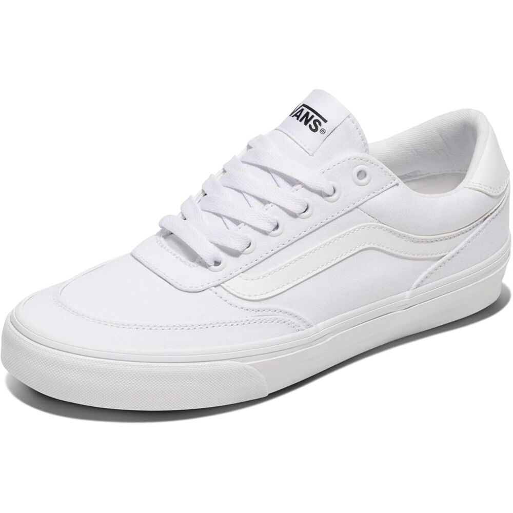 Men's Canvas White Closed Toe Lace-up Rubber Sole Slip Resistant Sneakers